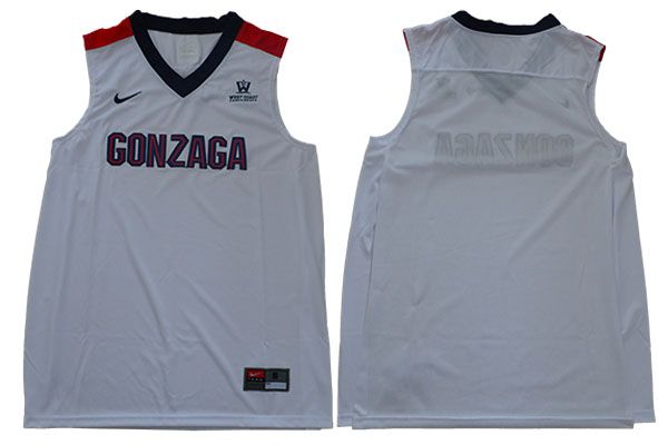 Men Gonzaga Bulldogs Blank White Nike NCAA Jerseys->more ncaa teams->NCAA Jersey
